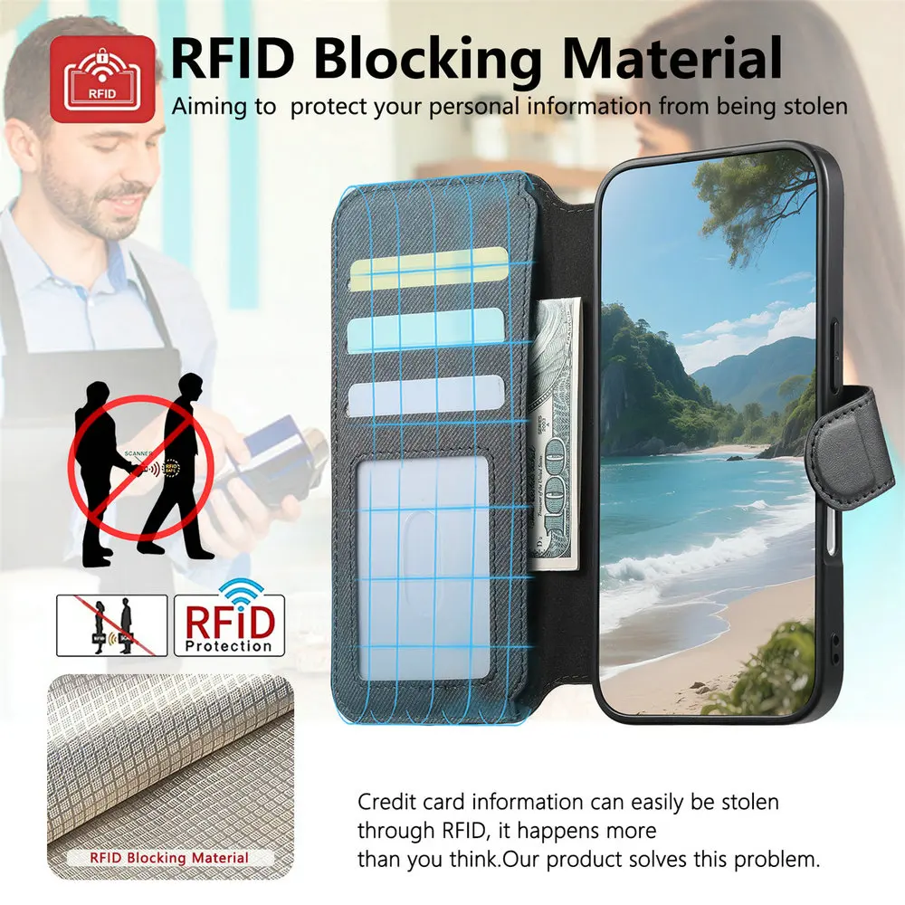 Deluxe Zipper Leather Wallet Case - 2-in-1 Design