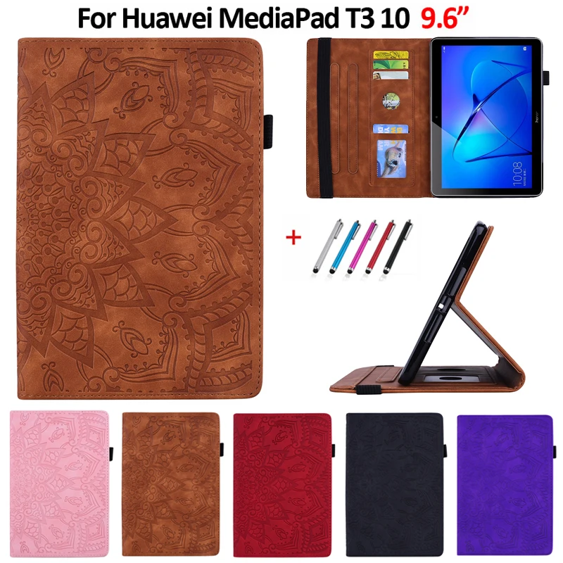 For Huawei MediaPad T3 10 9.6 Inch AGS-W09/L09/L03 Case Flower 3D