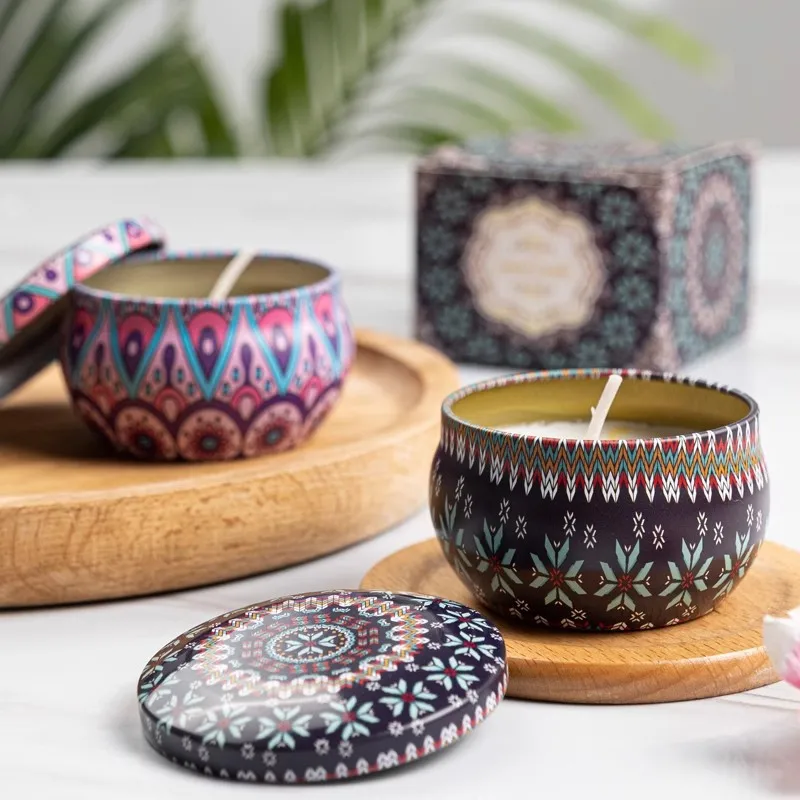 Vintage Floral Scented Soy Wax Candle Jars for Weddings and Home Décor Gifts