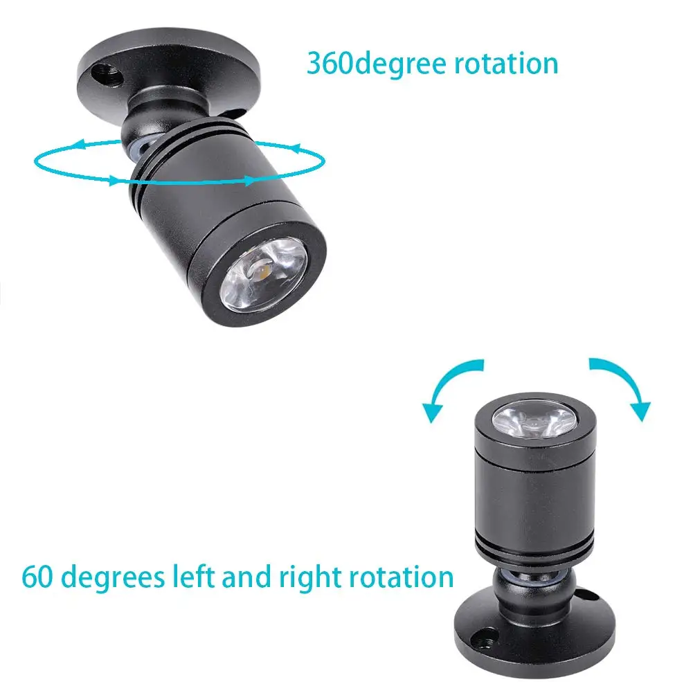 RGB Small LED Surface Mount Spotlight 1W/3W Mini LED Ceiling Showcase DownLight 360° Swivel With 5VUSB Switch And RGB Controller 4
