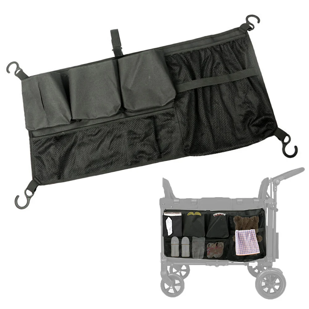 Easy Installation Cargo Net Bag Camping Organizer Stroller Cargo Net Elastic Installation Hooks Large Storage Capacity