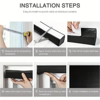 Self-Adhesive Pleated Blind High Shading Non-Woven Window Shade Bathroom Kitchen Balcony Zebra Blackout Curtain 5