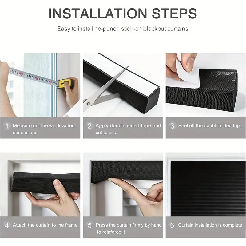 Self-Adhesive Pleated Blind High Shading Non-Woven Window Shade Bathroom Kitchen Balcony Zebra Blackout Curtain 5