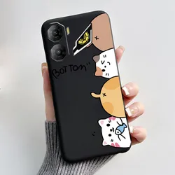 Aesthetic Fashion Cute Cat Cartoon Black Soft TPU Silicone Phone Case - Full Protective Cover for ZTE nubia Neo 3 (HEI - TPU401)