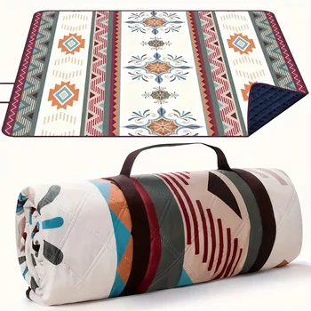 Outdoor camping picnic blanket, suitable for camping, barbecues, hiking and traveling. Portable beach mat, hand wash only.