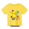 Summer New 3-14 Year Old Children's Pokemon Fashion Clothing Boys Short Sleeved Pikachu T-shirts Girls Casual T-shirts 1