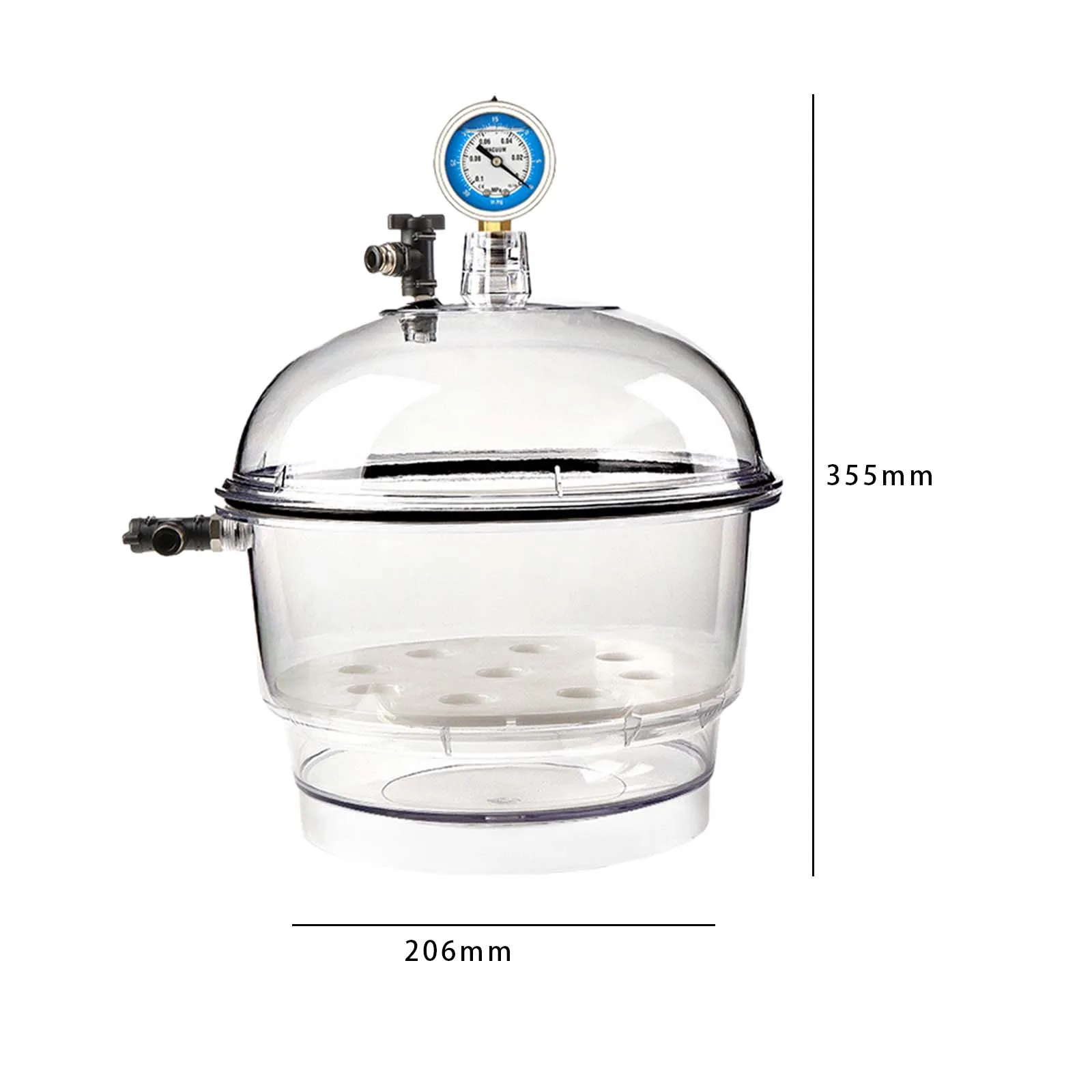 Dessiccateur Sous Vide En Verre Wheaton 9" - Complet Avec Couvercle, Plaque Perforée, Joint - Occasion Bon état