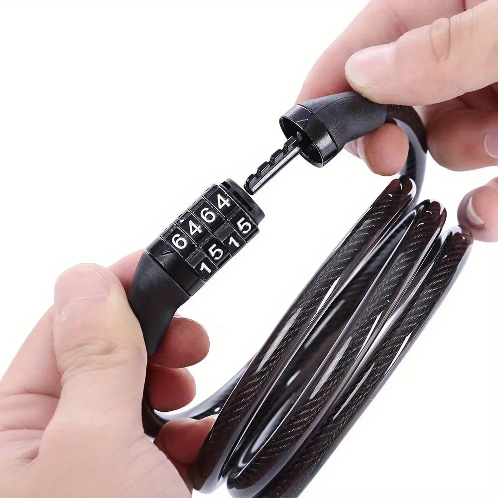 Anti-Theft Bicycle Combination Lock Strong Steel Cable Drill-Resistant Scratch-Proof Secure Bike