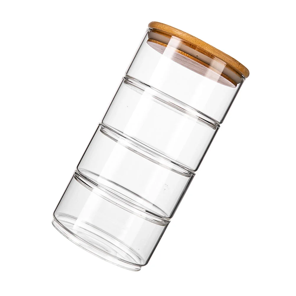 

Stackable Glass Jars With Lid Storage Bowl Fruit Salad Bowls For Family Kitchen Storage Jar