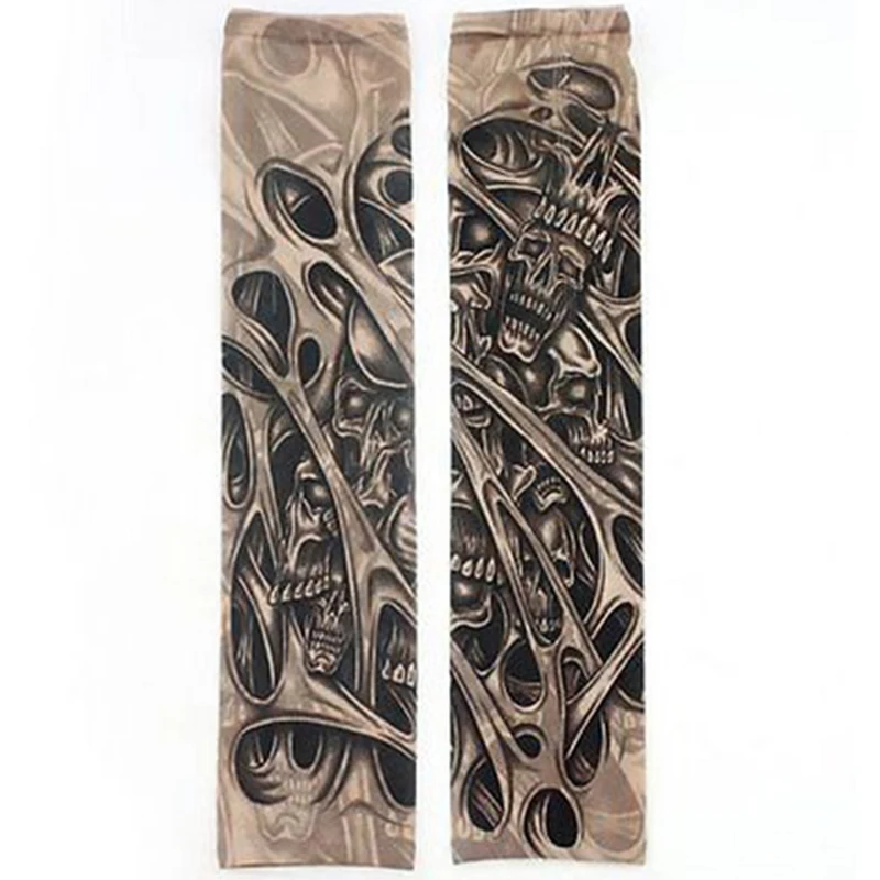 Arm Warmer Unisex Quick Dry UV Protection Outdoor Temporary Fake Tattoo Sleeve Running Arm Skin Protective Nylon Tattoo Sleeves 5