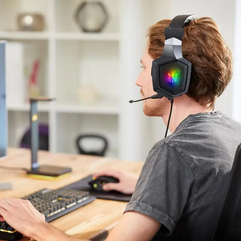 ONIKUMA K8 Gaming Headset RGB Noise Canceling Wired Headphones Gamer Headset For PC Game /XBox One/Laptop Computer Accessories