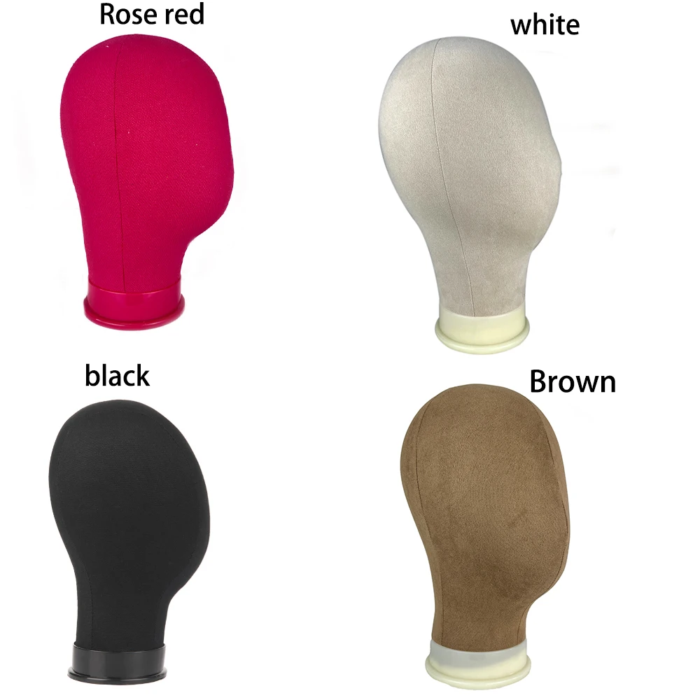 New 23inch Canvas Block Head Display Training Mannequin Head Styling Manikin Doll Wig Tripod Stand Free Get Wig Install Kit
