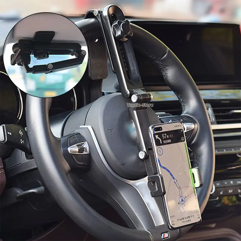 Sun Visor Car Phone Holder Universal 1080 Rotation Mobile Phone Clip Rearview Mirror Holder Suitable for Desktop/Ca