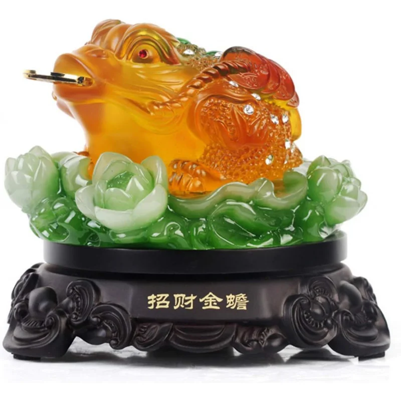 Rana Portafortuna Feng Shui - Rospo Dei Soldi Dorato In Resina Per Attirare Prosperità E Ricchezza - Decorazione Casa - 4