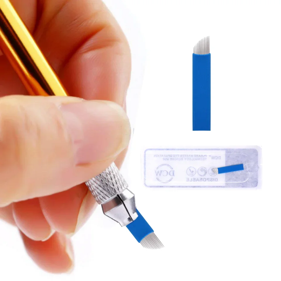 Microblading Tebori Blades Needles Tattoo Needles Permanent Makeup Needle 7 12 14 16 18 21 Manual Eyebrow Blades