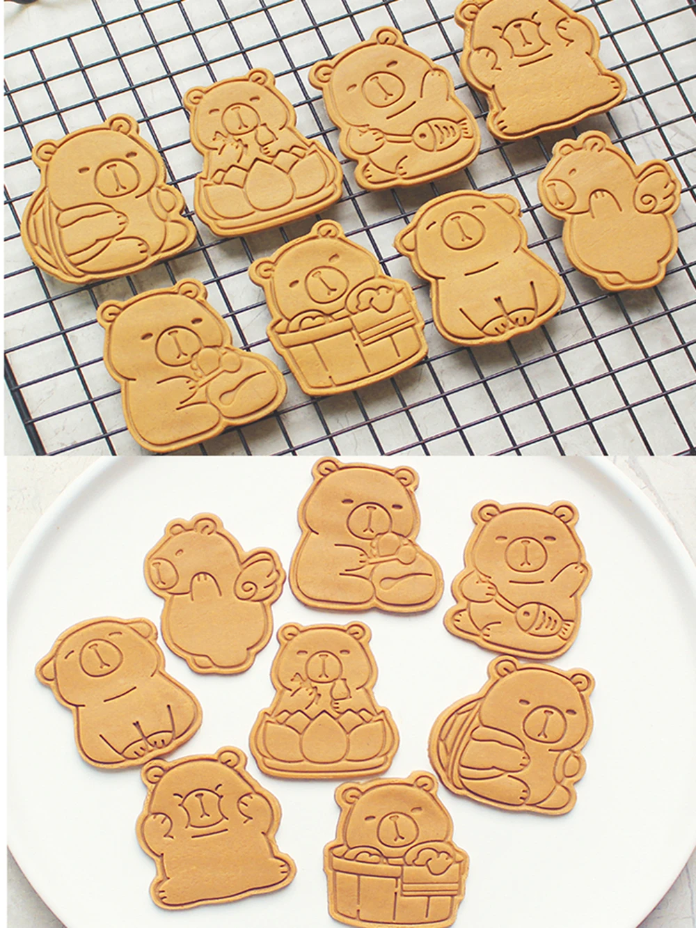 Cartoon Capibala Cookie Mold 3D Stereoscopic Pressing Cookie Baking Tools