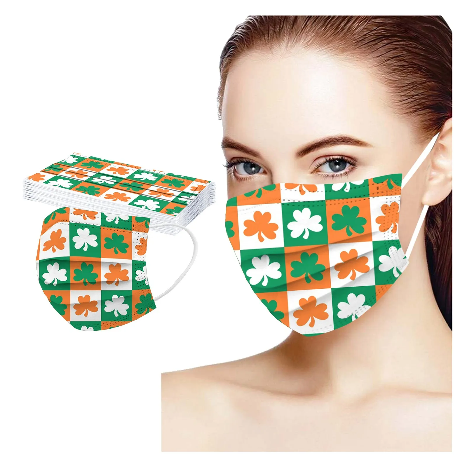 Adult St. Patrick'S Day Three Layer Protective Breathable Mask маска для лица Mascarillas  Desechables Disposable Masks 6