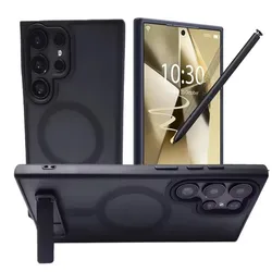 Magnetic Kickstand Mobile Phone Case with Holder - Samsung S26 (Black)