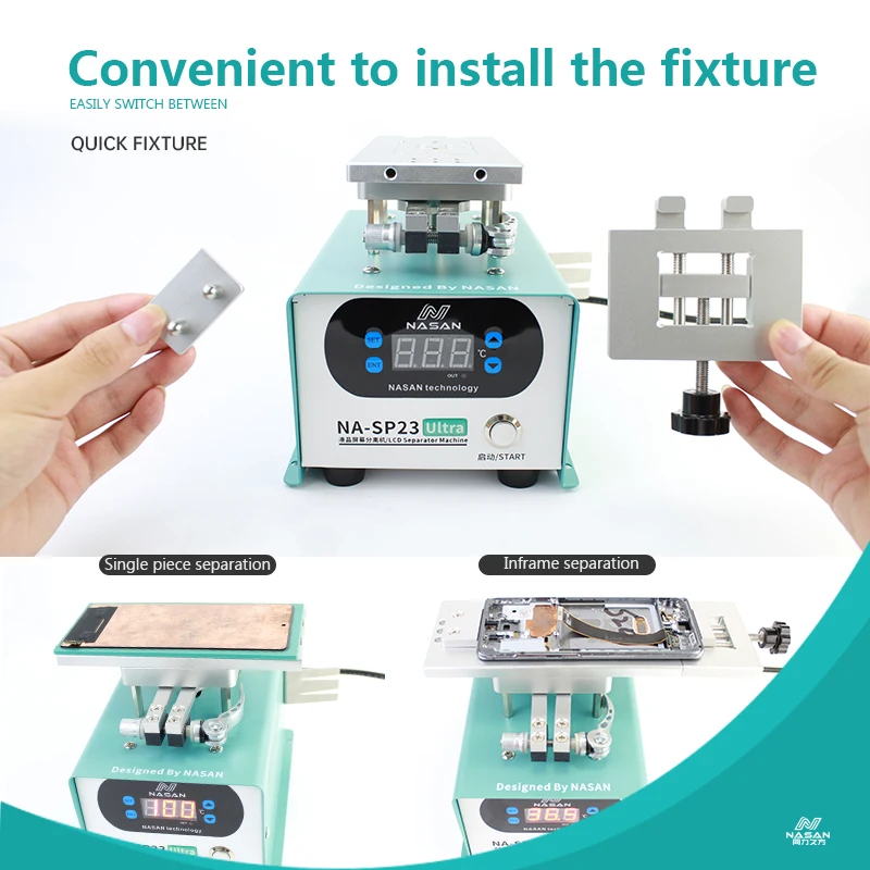 NASAN NA-SP23U LCD Screen Separator Machine Cell Phone Glass Screen Separator Repair Tool 360&deg; Rotation Fixing Built-in Pump