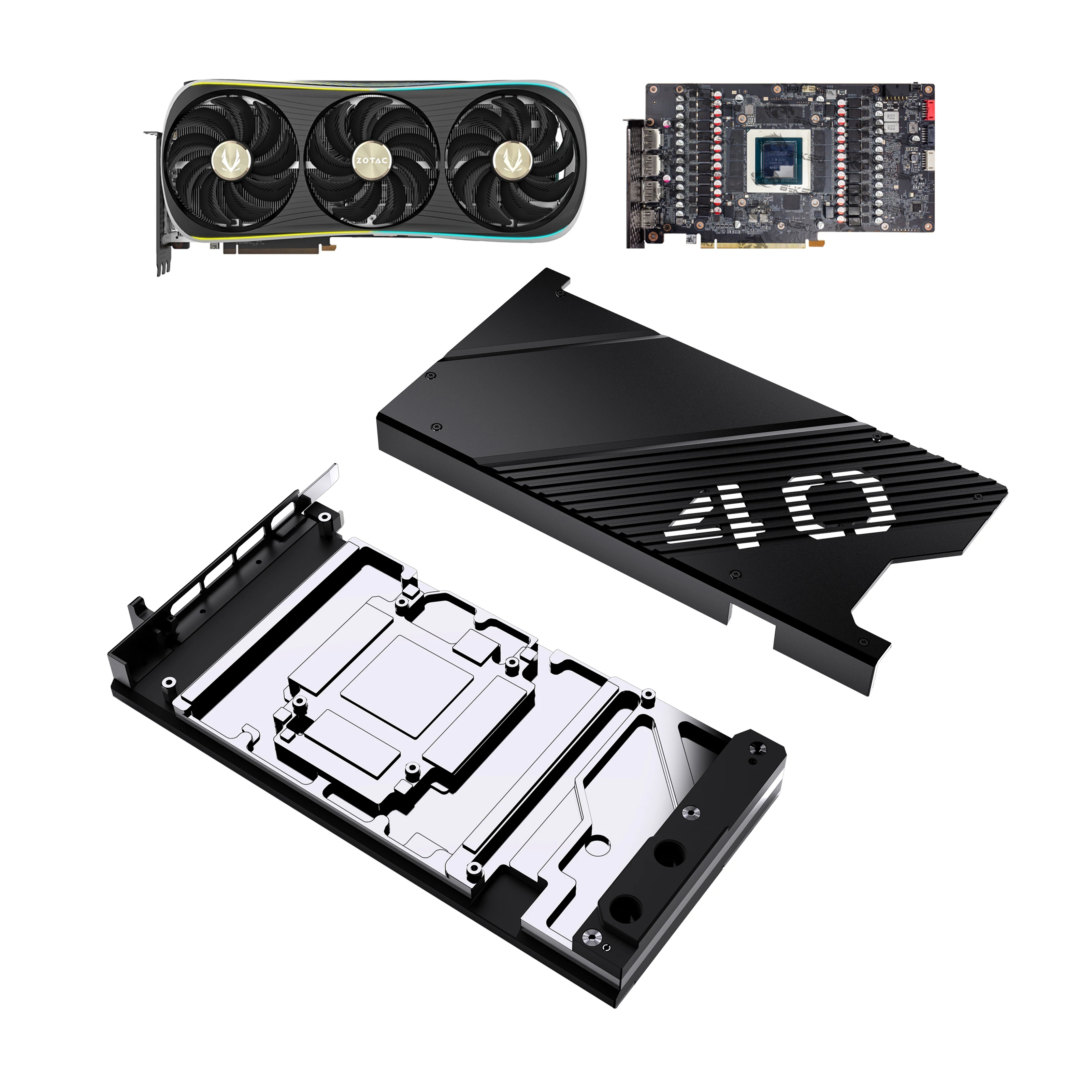 Granzon Water Block Uso Per Zotac Geforce Rtx 4090 Amp Extreme Airo /Trinity Gpu Card/Radiatore Di Raffreddamento In Rame/Gbn-St4090Tq