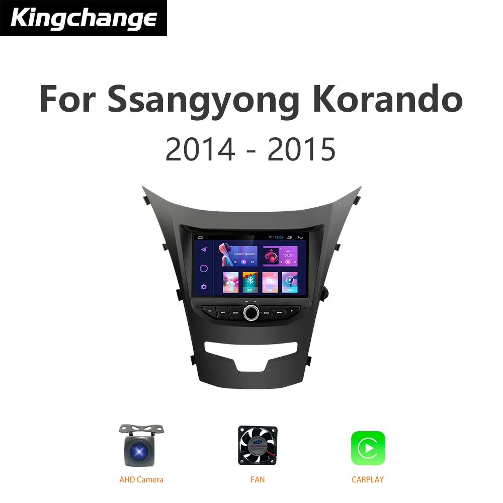 

Автомагнитола Kingchange на Android, мультимедийный проигрыватель для Ssangyong Korando 2014-2015 CarPlay с GPS-навигацией и Wi-Fi