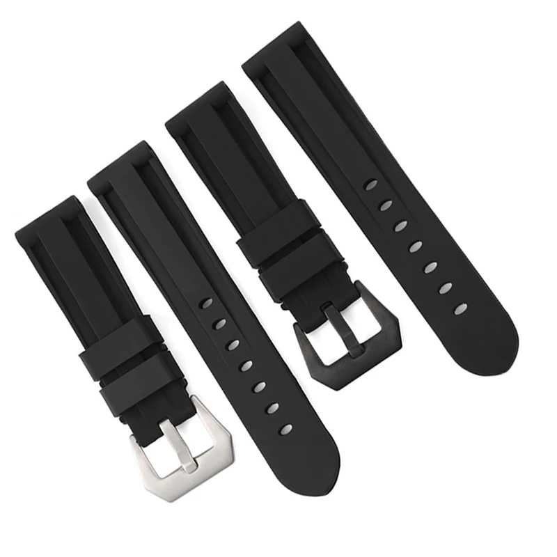 

20mm 22mm 24mm 26mmSilicone Rubber Watchband Black Blue Red Orange Army Green Watch Band Strap Waterproof Stainless Steel Buckle