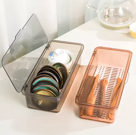 Cutlery Organiser Box With Lid And Drainer For Kitchen Tableware_voghion.com