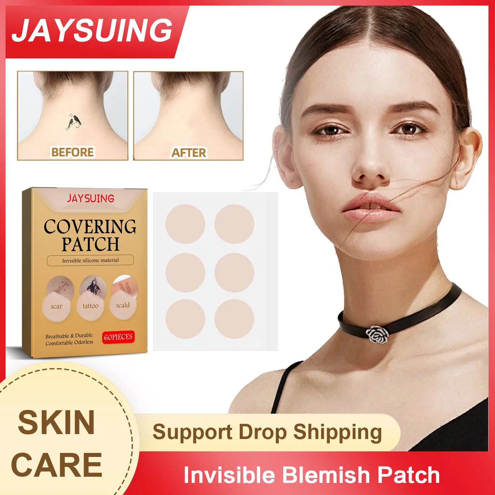 Tattoo Cover up Sticker Invisible Birthmark Cover Blemish Flaw Concealing Hidden Tattoo Waterproof Color Scar Concealer Sticker l oréal paris спонж консилер total cover infallible concealer sponge