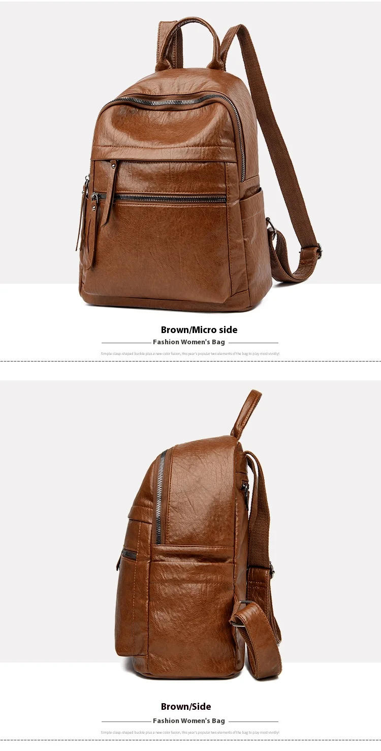Neue Ankunft Hot PU Rucksack Leder Rucksack Geldbörse für Frauen Multifunktionaler eleganter Tagesrucksack für DamenLässige Reiserucksäcke – Detail 3