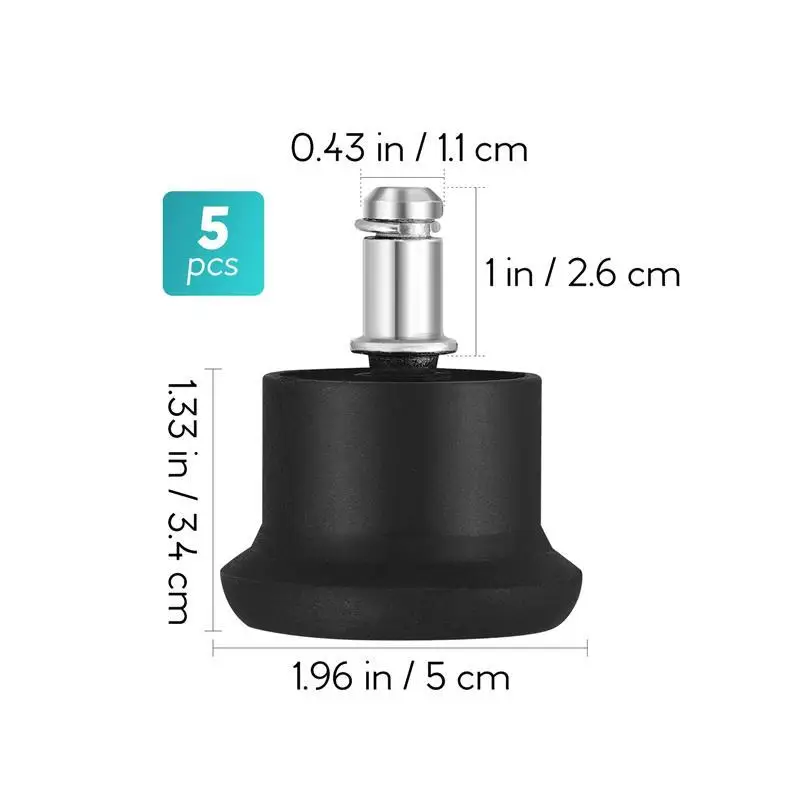 5PCS Gummi Möbel Caster Tassen Sofa Stuhl Bett Fuß Rad Stopper Verhindert  Kratzer Hartholz Boden Protektoren Schwarz