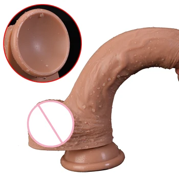Realistic Dildo Skin Feeling Huge Penis Double Layer Silicone Dildos with Suction Cup for Women Masturbation Lesbain Sex Toy 2