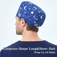 Chapeau médical cheveux longs Cordlock soins infirmiers gommage casquettes pour femmes et hommes 100% coton doux Chef chirurgien dentaire chapeaux chirurgicaux sanitaires 3