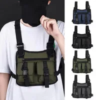 Multi-pockets Running Vest Backpacks Unisex Fashion Hip Hop Streetwear Phone Storage Adjustable Chest Bag for Hiking 1