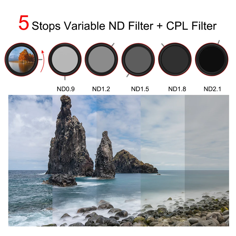 Haida PROII CPL-VND 2 in 1 Filter with 3-7 Stops ND8 ND128 for Camera Lens Filmmakers Vloggers Photography 67 72 77 82 95mm camera lens filter photography filter variable nd filter