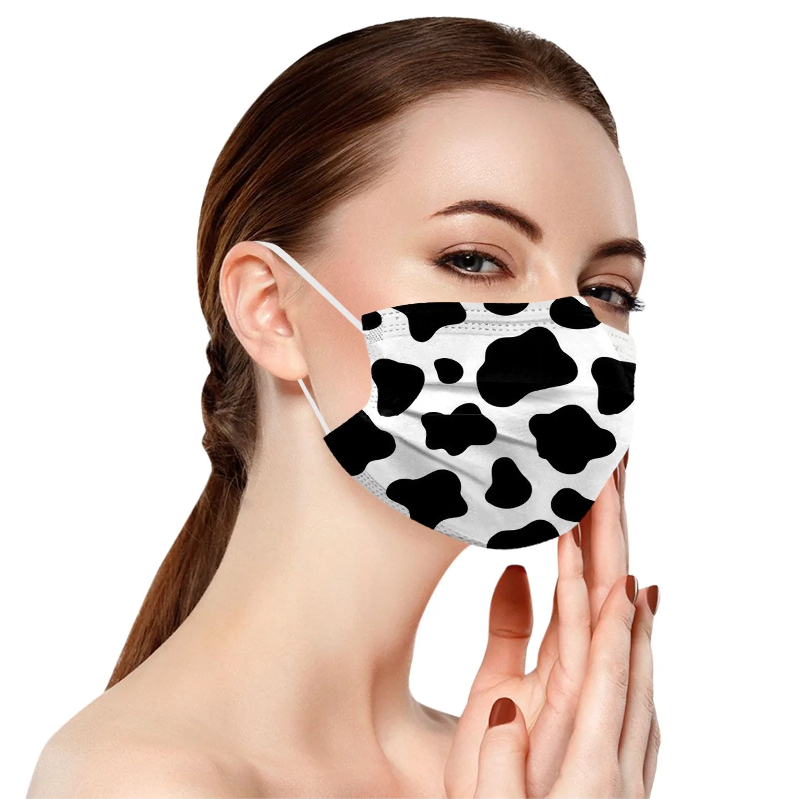 Adult Printing Disposable Protection Three Layer Face Mask With Nose Strip Outdoor Dust-Proof Face Protective Mask Disposable