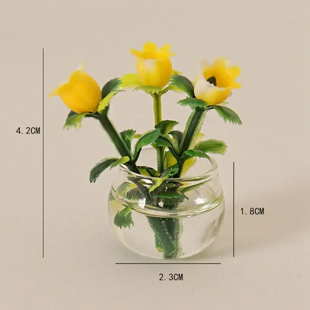 Miniature Dollhouse Decorative Green Luo Plant in Vase - Outdoor Floral Accent