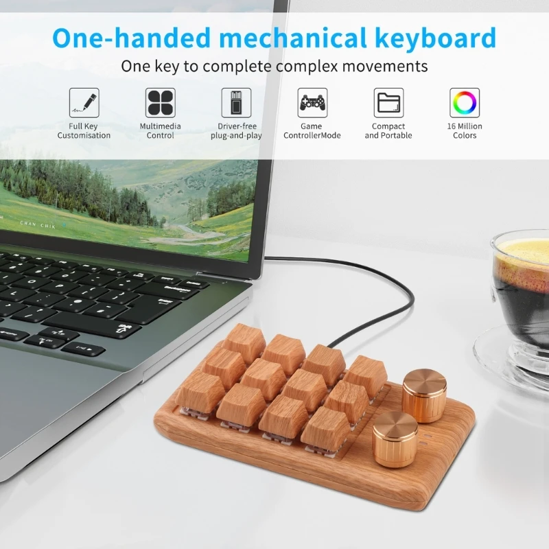 

Мини-клавиатура USB с 12 программируемыми клавишами RGB, совместимость с USB для геймеров