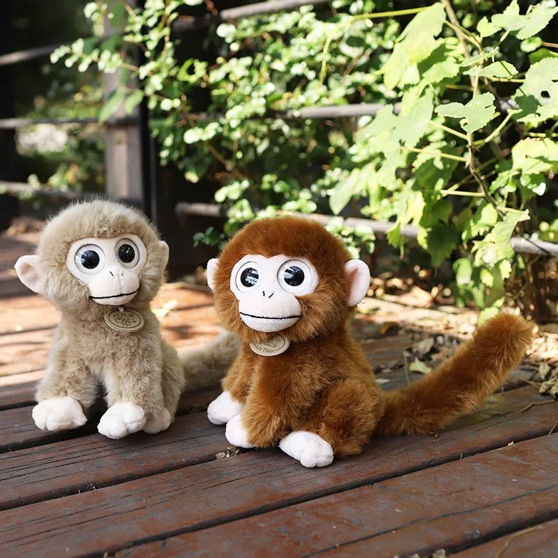 17/30cm Simulation Cute Monkey Plush Toy Kawaii Stuffed Animals Soft Wild Cartoon Golden Monkey Doll for Children Boys Xmas Gift