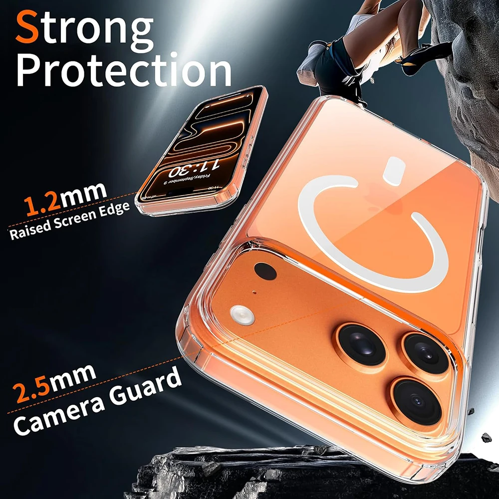 Hybrid Shockproof Magnetic Phone Case with Soft Back Shell