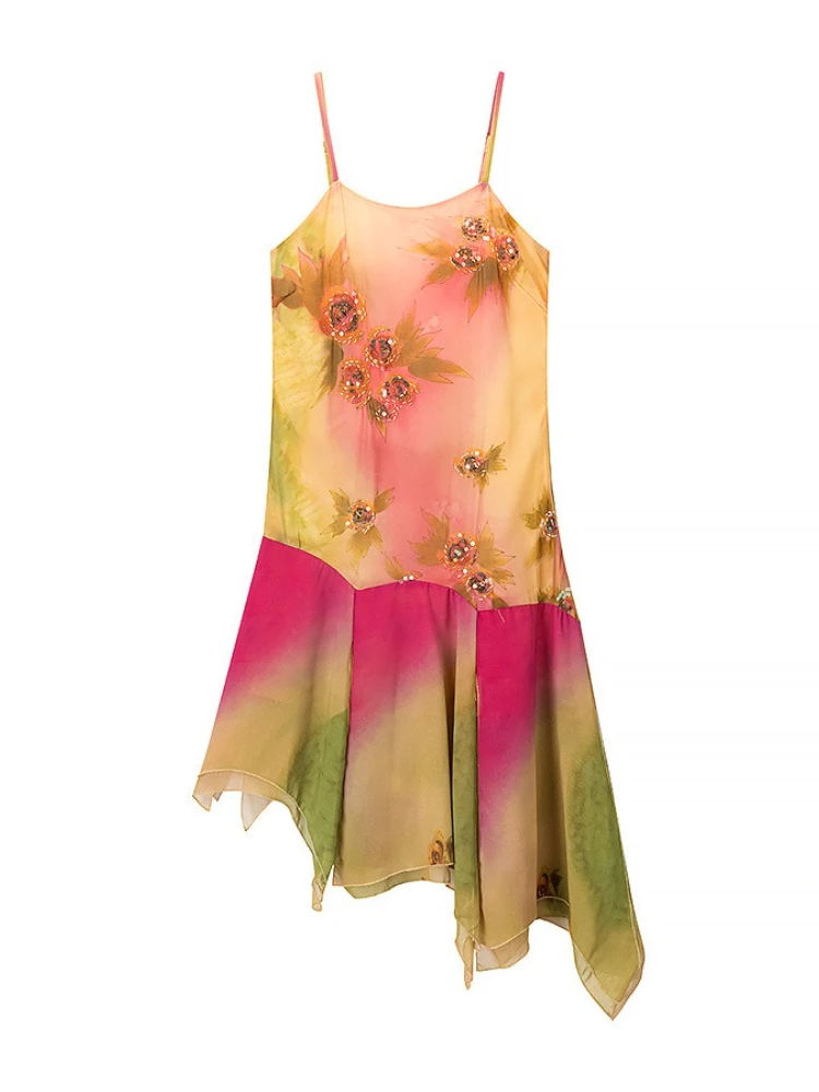 ملابس نسائية أنيقة غير النظامية حمالة الترتر فستان...