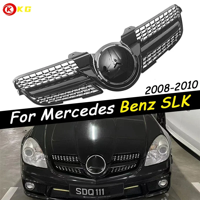 

Передняя решетка для Mercedes Benz R171 SLK-Class SLK200 SLK300 SLK350 SLK55 2008-2010, передний бампер, аксессуары для тюнинга гоночного гриля