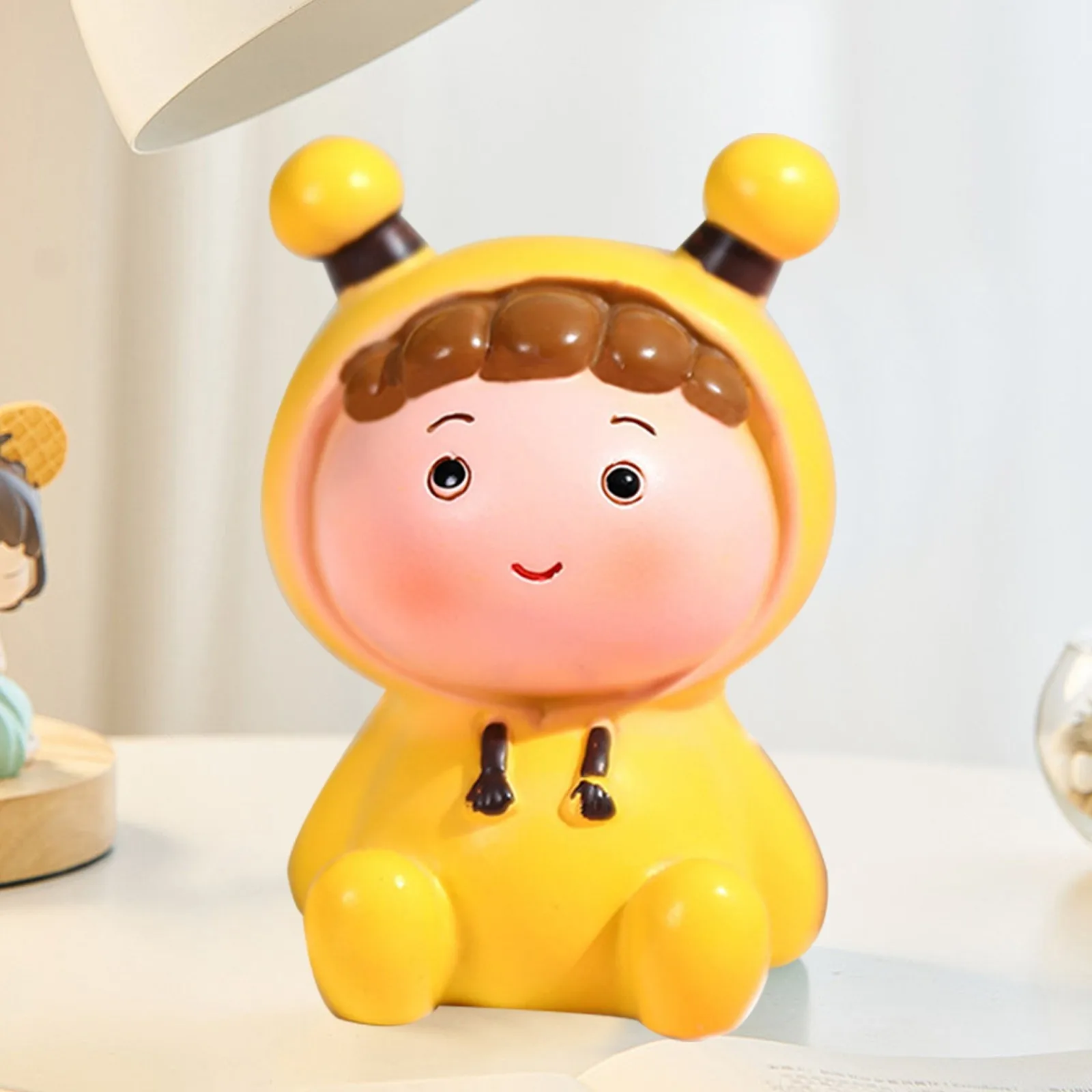 Cute Little Baby Cartoon Resin Figurine Car Air Outlet Clip Center Console Ornament Home Living Room Table Decor Artigianato Regali