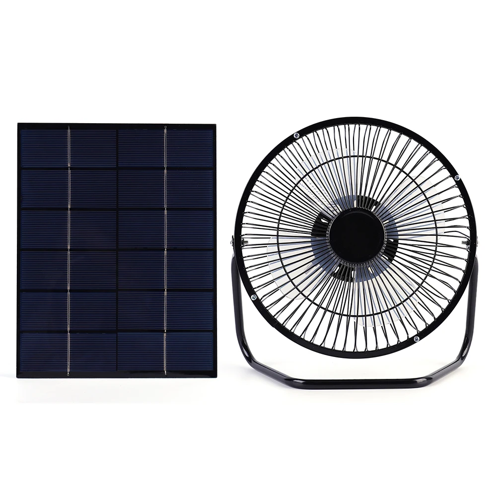 7W 6V Solar Panel with 8inch USB Exhaust Fan Portable Solar Charging Fan Multipurpose Pet Poultry Fan for Pet Dog Chicken House