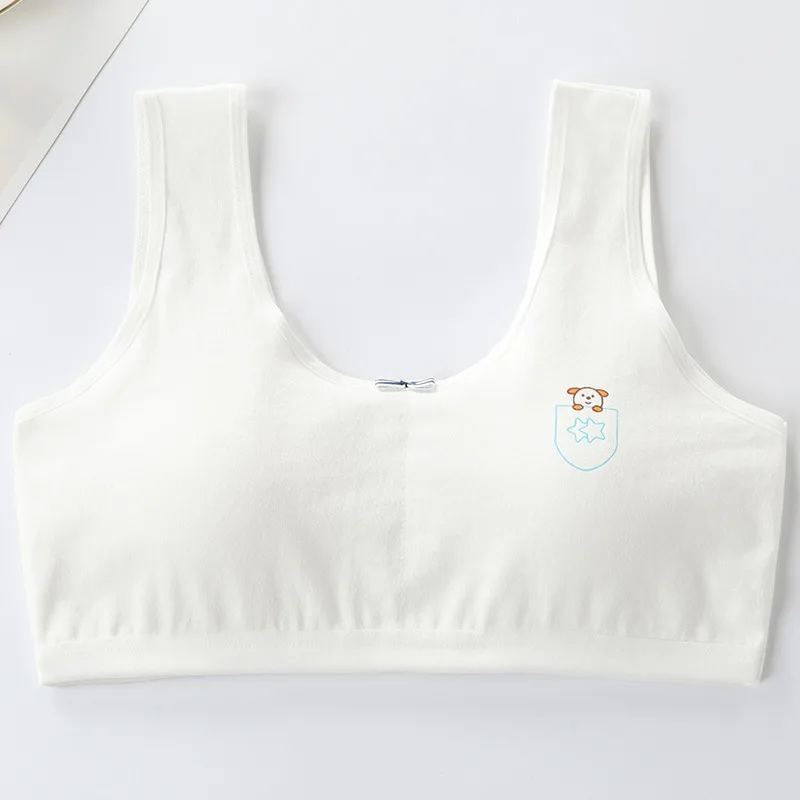 Children's Breast Care Girls Bras Age 8-16 Years Cotton Teens Girls Sponge Cup Teenage Girl Underwear Kids Vest 4 Pcs/Lot training bra cotton bra