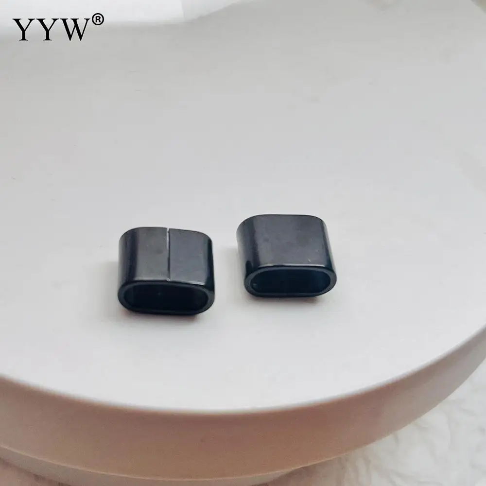 10Pcs Stainless Steel Metal Tube Positioning Tube Charms Slider Big Hole Beads For Jewelry Making Diy Leather Bracelet Findings