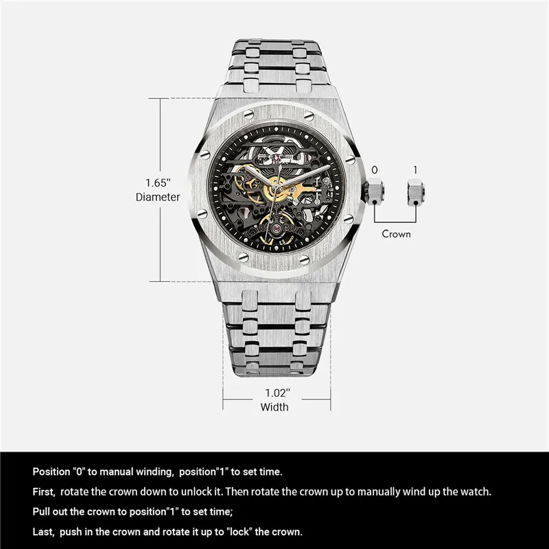 FEICE Automatic Mechanical Luxury Watch Men Top Brand Stainless