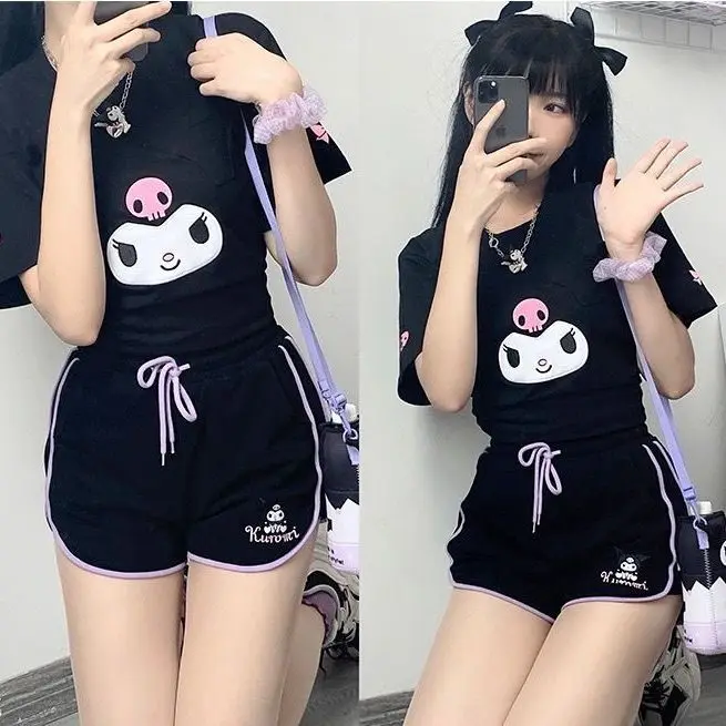 

Kuromi Cinnamoroll Melody Women's Shorts Beach Leisure Pants Gaiden Kawaii Cute Sexy Sweet Girl Biker 2024 New Style Y2K Gift