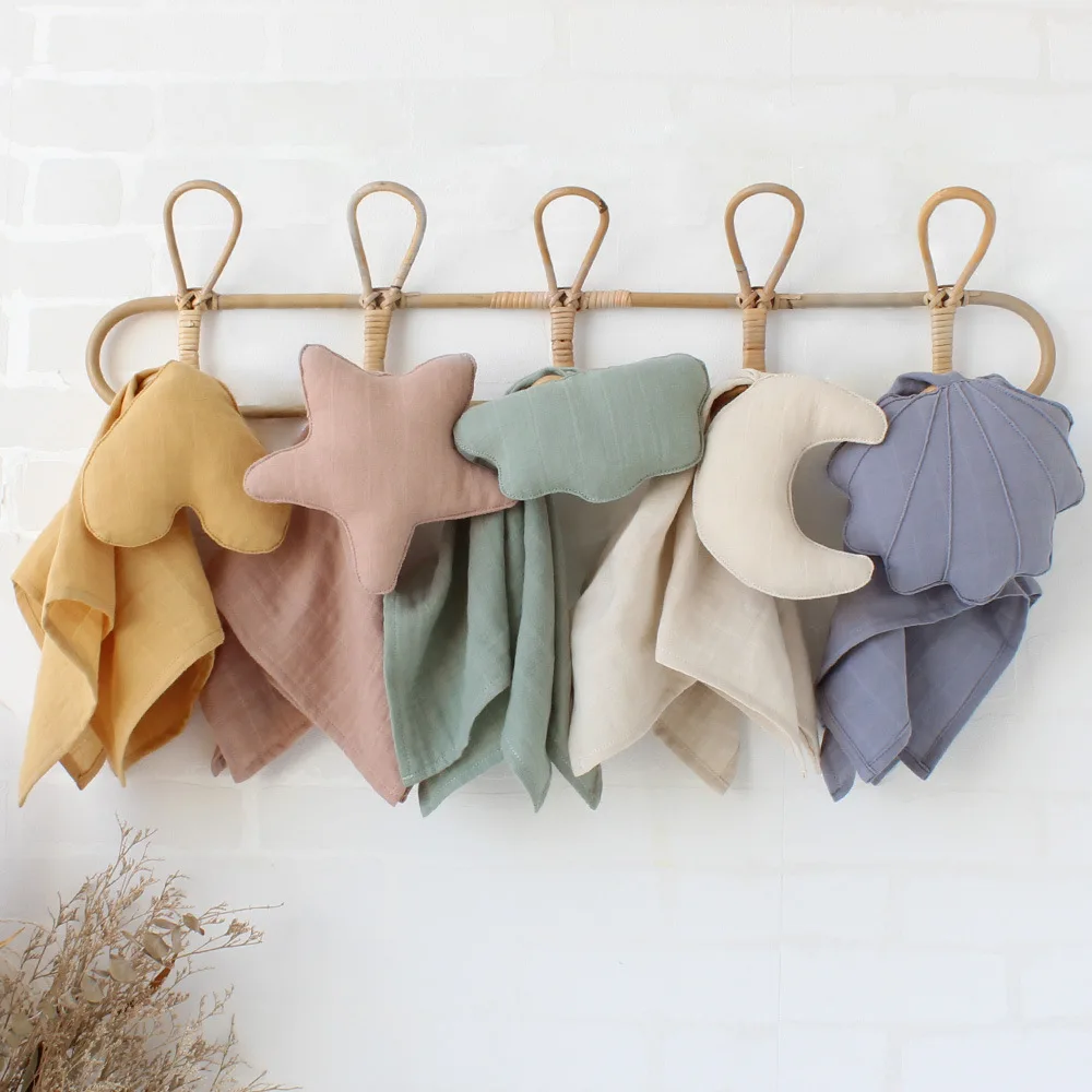 New Born Soothe Appease Towel Organic Cotton Moon Star Toy Ins Baby Comforter Lovely Muslin Security Blanket