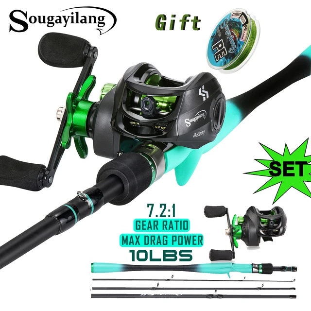 Sougayilang Fishing Rod and Reel Combo Set 1.8-2.1m Casting Rod