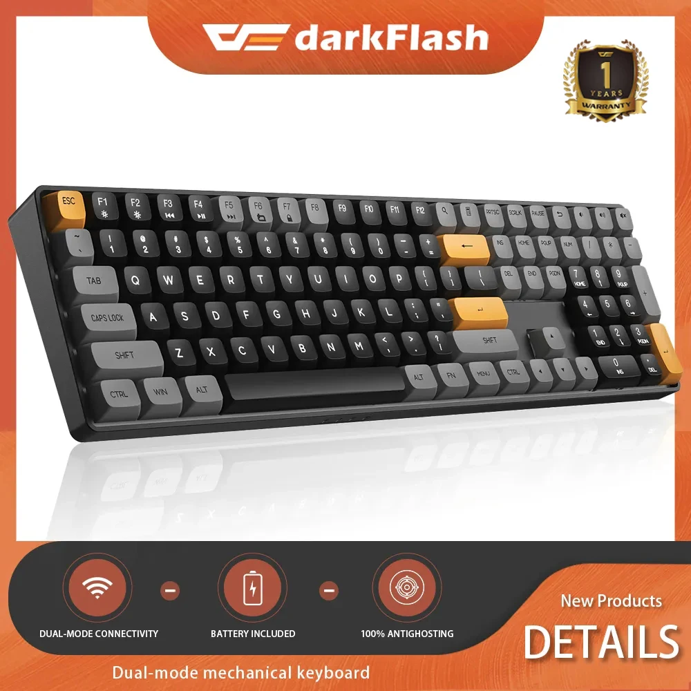Darkflash-GD108-Black-110-Keys-Gaming-Mechanical-keyboard-Doublue-2-4G ...